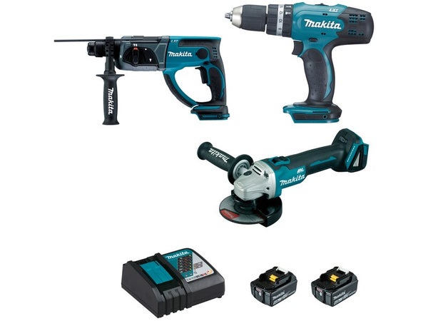 Pack de 3 outils sans fil MAKITA, 18 V 4 Ah, 2 batteries