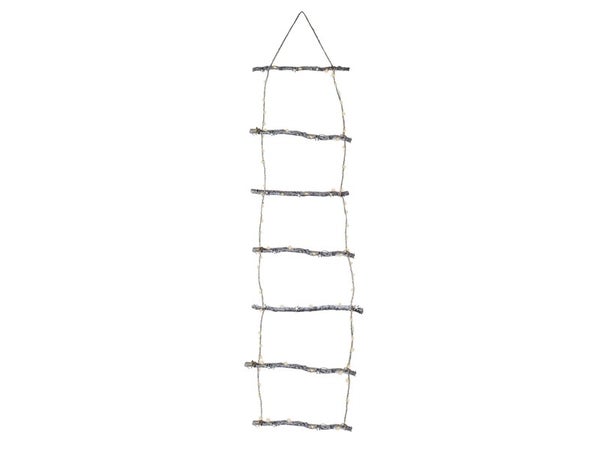 Echelle déco en bois led, blanc