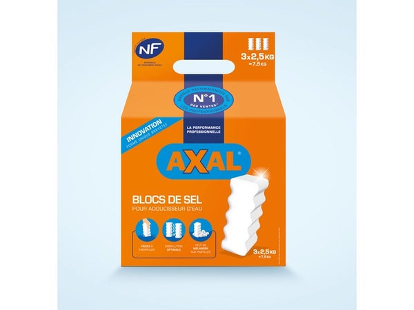 Sel pour adoucisseur 10 kg AXAL, 3 x 2.5kg