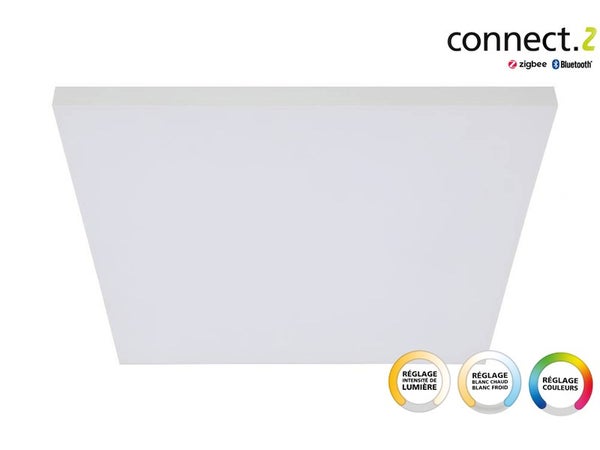 Panneau LED connecte Zigbee bluetooth, 30 x 30 cm, blanc chaud/froid et couleurs