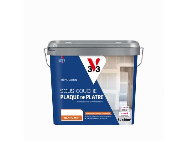 Sous-couche plaque de plâtre, V33, 5 litres