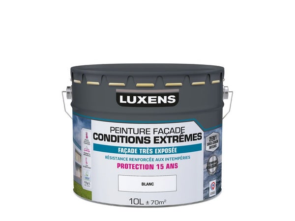 Peinture facade 2en1 LUXENS, blanc, 10 l