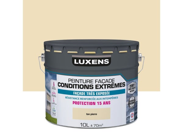 Peinture facade 2en1 LUXENS, ton pierre, 10 l