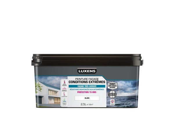 Peinture facade 2en1 LUXENS, blanc, 2.5 l