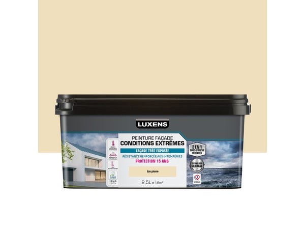 Peinture facade 2en1 LUXENS, ton pierre, 2.5 l