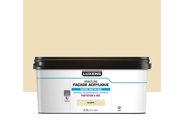 Peinture facade Acrylique LUXENS, ton pierre, 2.5 l