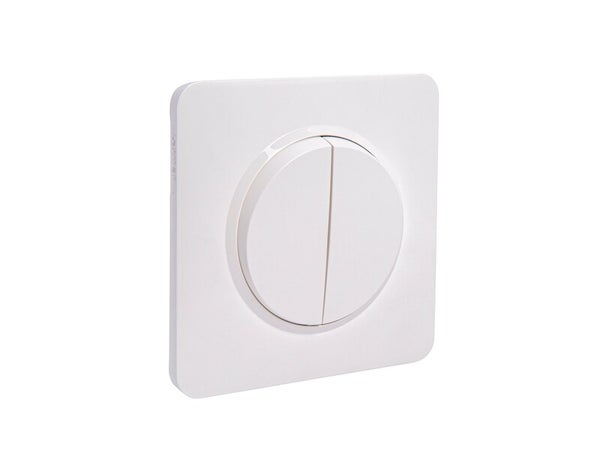 Double interrupteur va-et-vient complet, LEXMAN Lumia, blanc