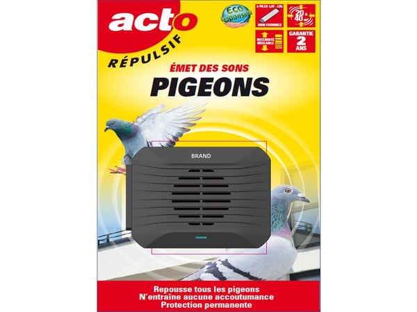 Répulsif sonore pour pigeons 5 à 6 mètres ou 20 à 40 m²