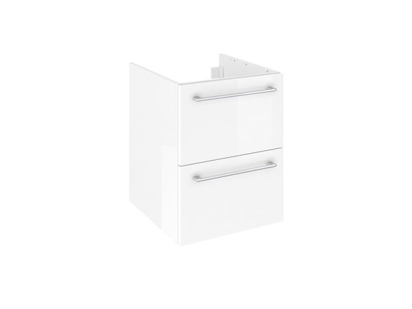 Meuble sous-vasque 2 tiroirs, REMIX, l.45 x H.57.7 x P.46 cm, blanc brillant