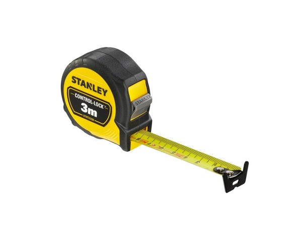 Metre ruban acier et caoutchouc Control-Lock STANLEY 3 m