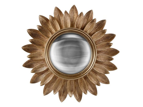 Miroir rond Convexe noir filet or 14, 19 et 23cm doré diam. cm