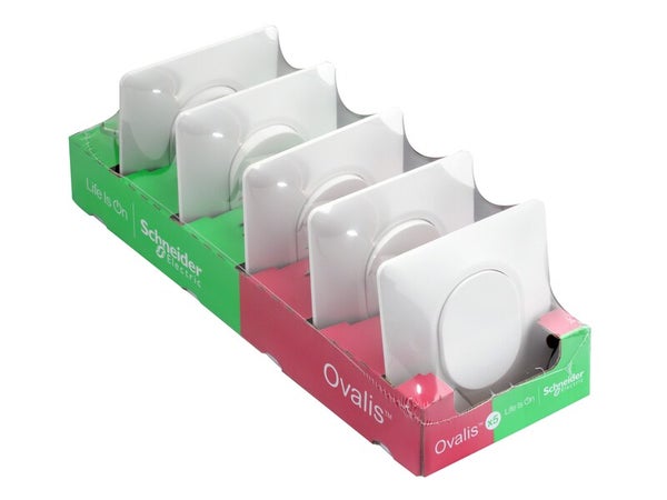 Lot de 5 interrupteurs va-et-vient complet, SCHNEIDER ELECTRIC Ovalis, blanc