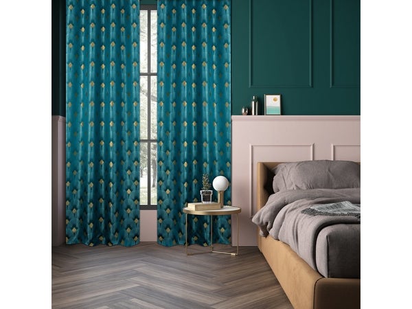 Rideau tamisant IRRINA bleu canard 135 x 260 cm