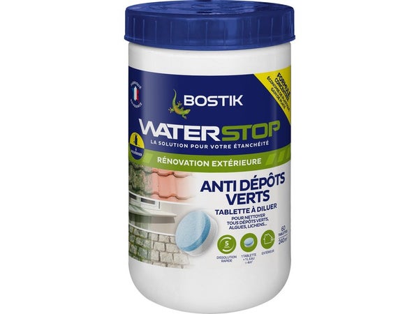 Traitement anti-depots verts Water stop en tablette a diluer (60) Bostik