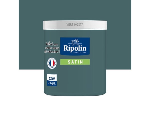 Testeur peinture intérieur mur/boiserie/radiateur satiné, RIPOLIN, vert hosta, 75 ml