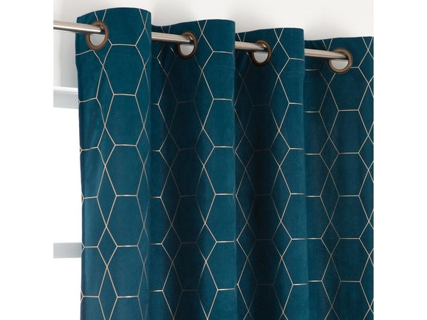 Rideau tamisant CALEN bleu dore 140 x 260 cm
