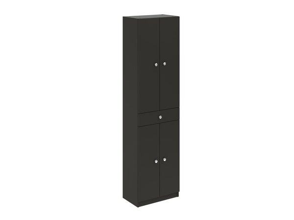 Colonne pour salle de bain GALICE 4, 4 portes et 1tiroir, l.50 x H.186.5 x P.30.5 cm, gris
