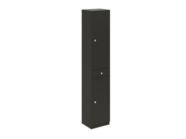 Colonne pour salle de bain GALICE 4, 2portes et 1 tiroir, l.35 x H.186.5 x P.30.5 cm, gris