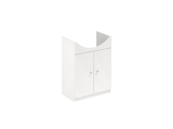 Meuble sous-vasque et miroir led GALICE 4, 2 portes, l.60 x H.77.4 x P.45 cm, blanc