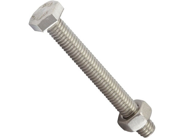 Sachet de 6 boulons inox, tête 6 pans hexagonal, STANDERS, L.50 mm