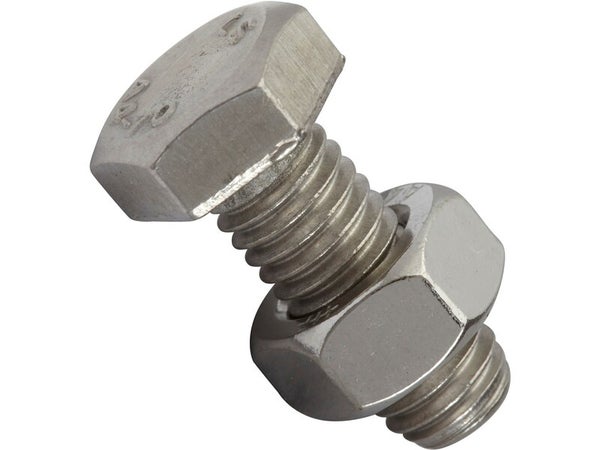 Sachet de 6 boulons inox, tête 6 pans hexagonal, STANDERS, L.20 mm