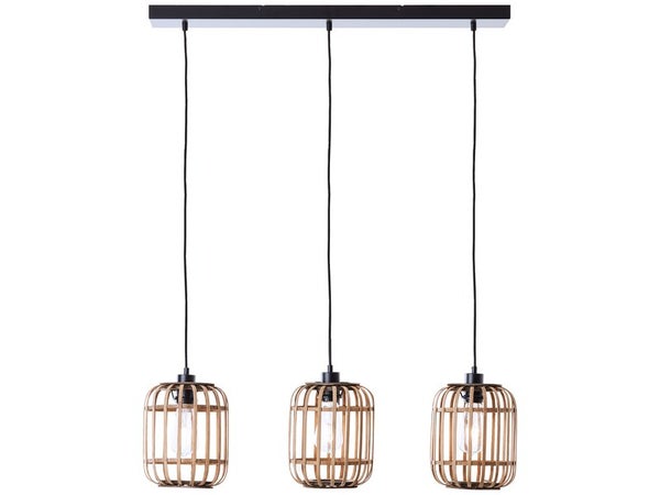 Suspension métal naturel, INSPIRE Manihi, L.100 cm, diam.19 cm, 3 x E27