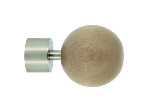 Embout pour barre à rideau SPHERE, Diam.28 mm, bois chene clair Archi design,