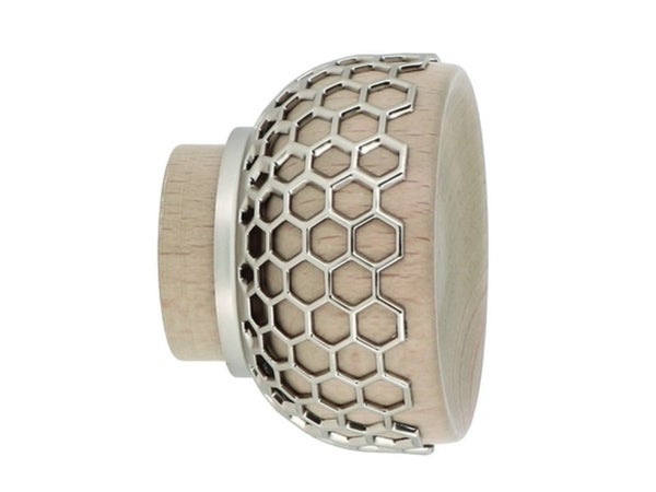 Embout pour barre à rideau Coupelle, Diam.28 mm, bois beige Archi design,
