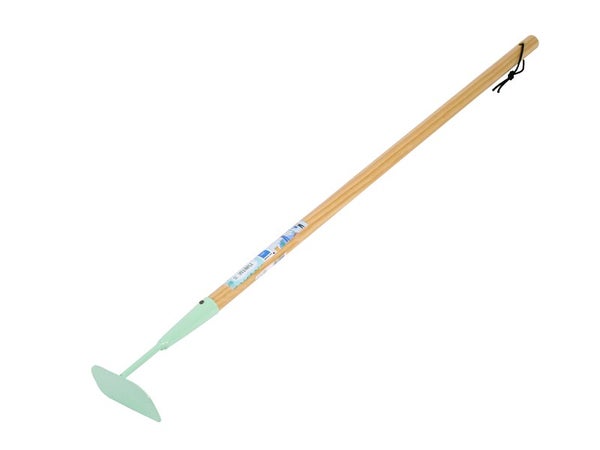 Binette en acier pour enfants avec manche en bois, verte, REVEX