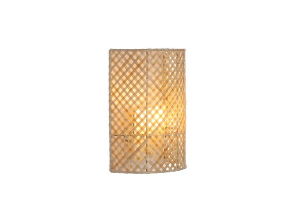 Applique mural demi-lune, INSPIRE Palanga, E14, blanc/bambou