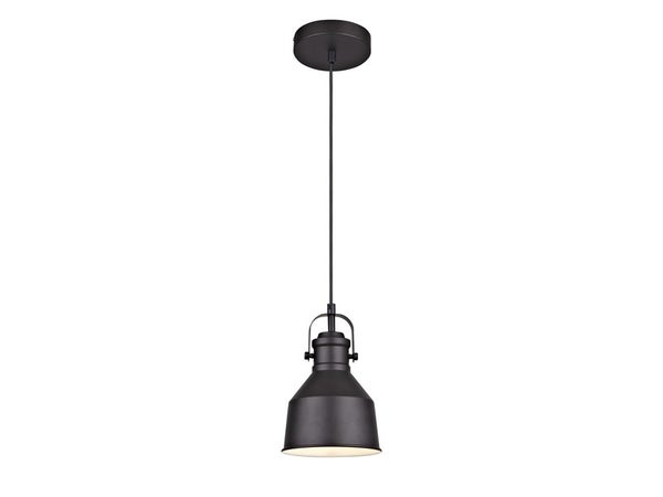 Suspension Ezio, E27, diam. 16 cm, metal noir, INSPIRE