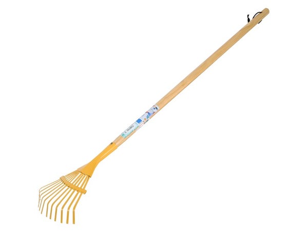Balai plat pour enfants avec manche en bois, jaune, REVEX