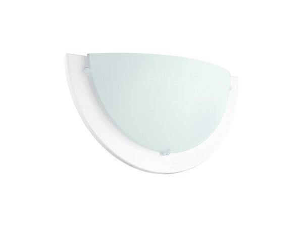 Applique e27 verre opaque, métal blanc, INSPIRE Iceberg