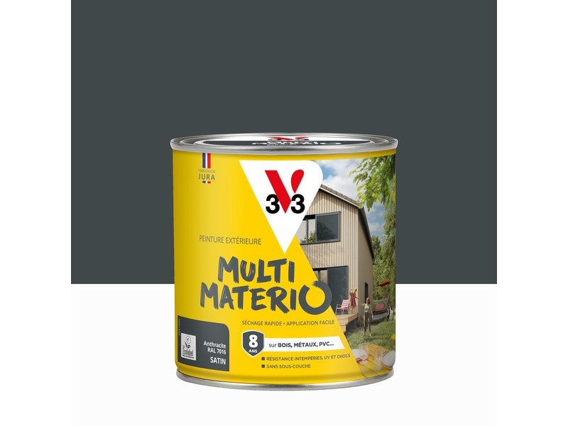 Peinture extérieure bois, fer, plastique V33 bleu pétrole satiné 2l
