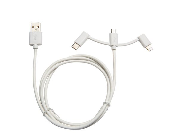 Câble 3en1, lightning/micro usb vers usbc, 1m, LEXMAN