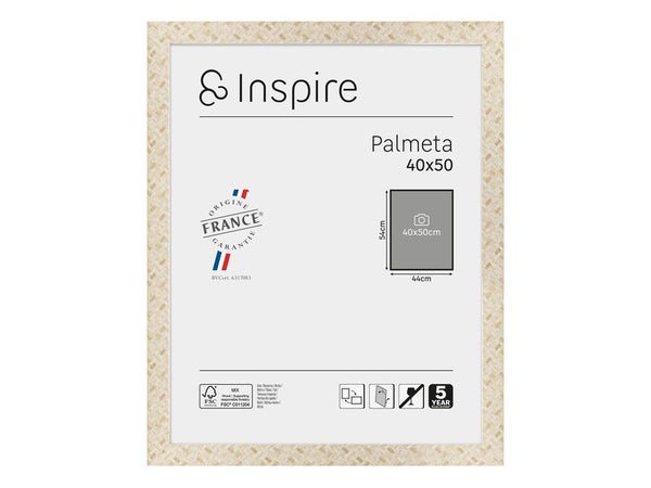 Cadre Palmeta, H.50 x l.40 cm beige, INSPIRE