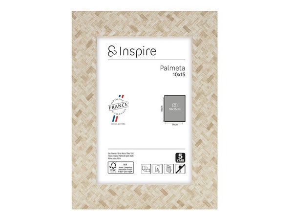 Cadre Palmeta, H.15 x l.10 cm beige, INSPIRE