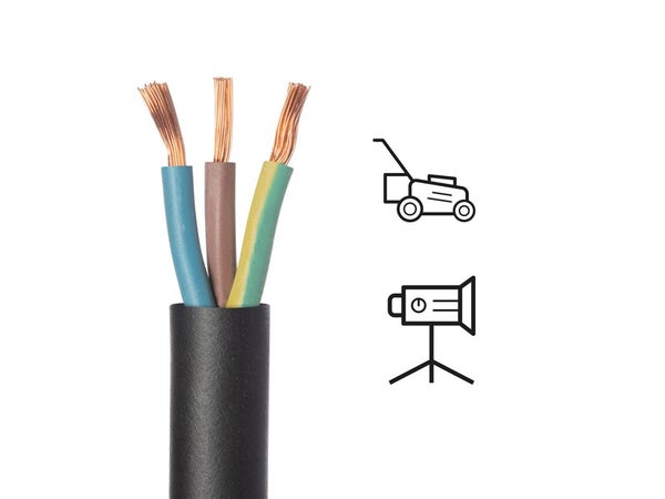 Câble ho7rnf 3g 1.5  noir 10 métres