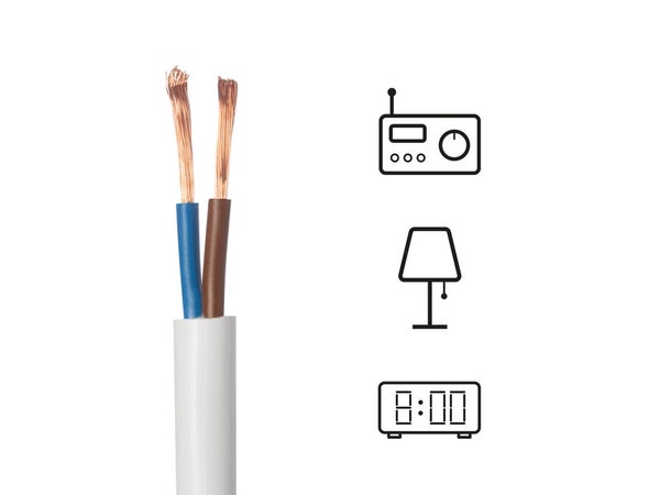 Câble électrique h03vvf, LEXMAN, 2 x 0.75 mm2 blanc 5 m