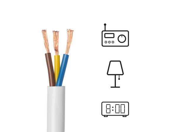 Câble électrique h03vv-f, LEXMAN, 3G0 x 0.75 mm2 blanc 5 m