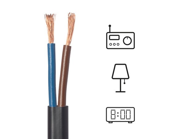Câble électrique h03vvh2-f, LEXMAN, 2 x 0.75 mm2 noir 5 m