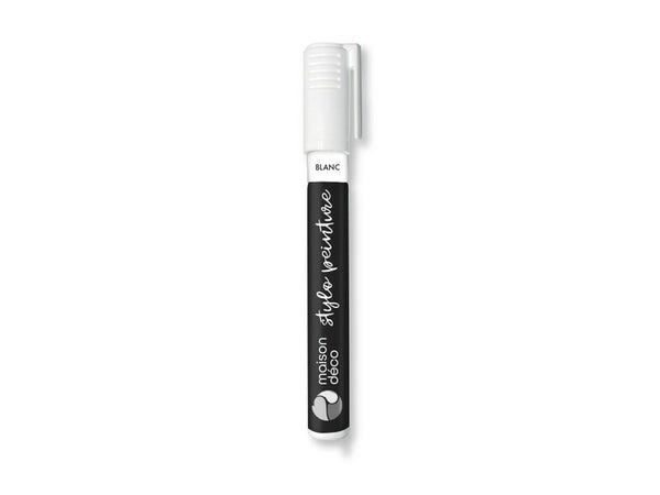 Stylo peinture blanc satin MAISON DECO pochoir 0.01l