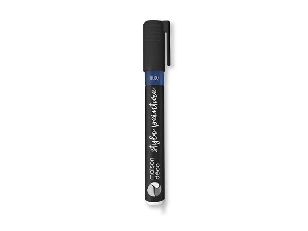 Stylo peinture bleu satin MAISON DECO pochoir 0.01l