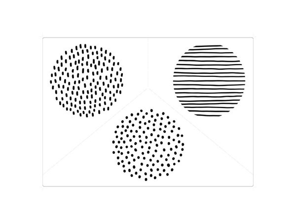 Pochoir L, Trio motifs ronds, MAISON DECO