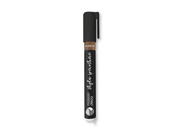 Stylo peinture marron satin MAISON DECO pochoir 0.01l