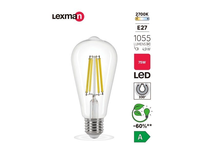 Ampoule led filament LEXMAN E27 1055Lm 4.9 watts