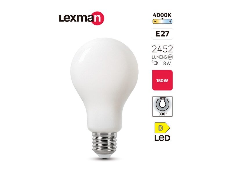 Ampoule led, E27, 2452lm = 150W, blanc neutre, LEXMAN