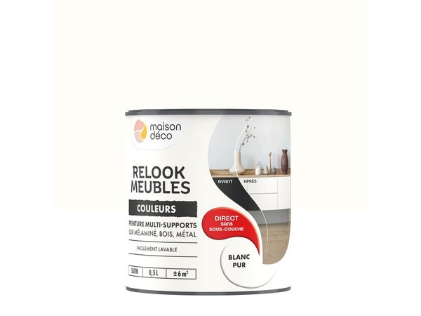 Peinture Relook meuble MAISON DECO blanc pur satine 0.5 l