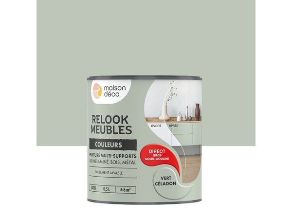 Peinture Relook meuble MAISON DECO vert celadon satine 0.5 l