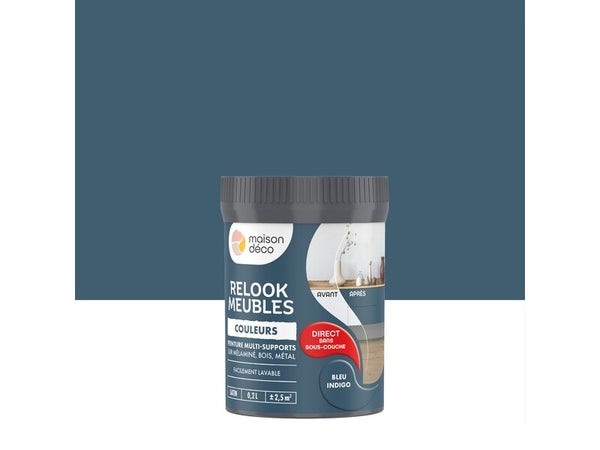 Peinture Relook meuble MAISON DECO bleu indigo satine 200 ml